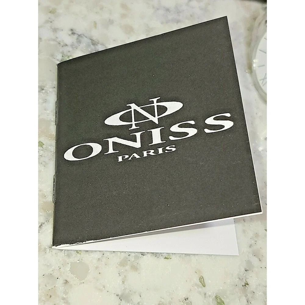 Men's Oniss Paris ON5549-MWT Watch NEW Silver Tone Stainless‎ Steel 42mm.